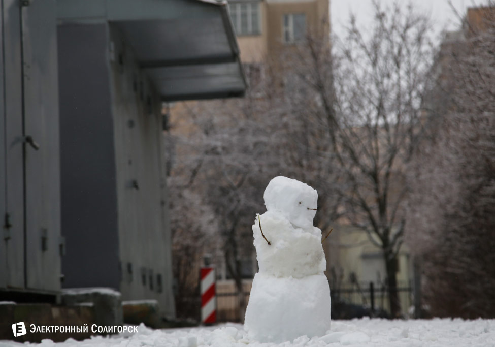 первый снег в Солигорске