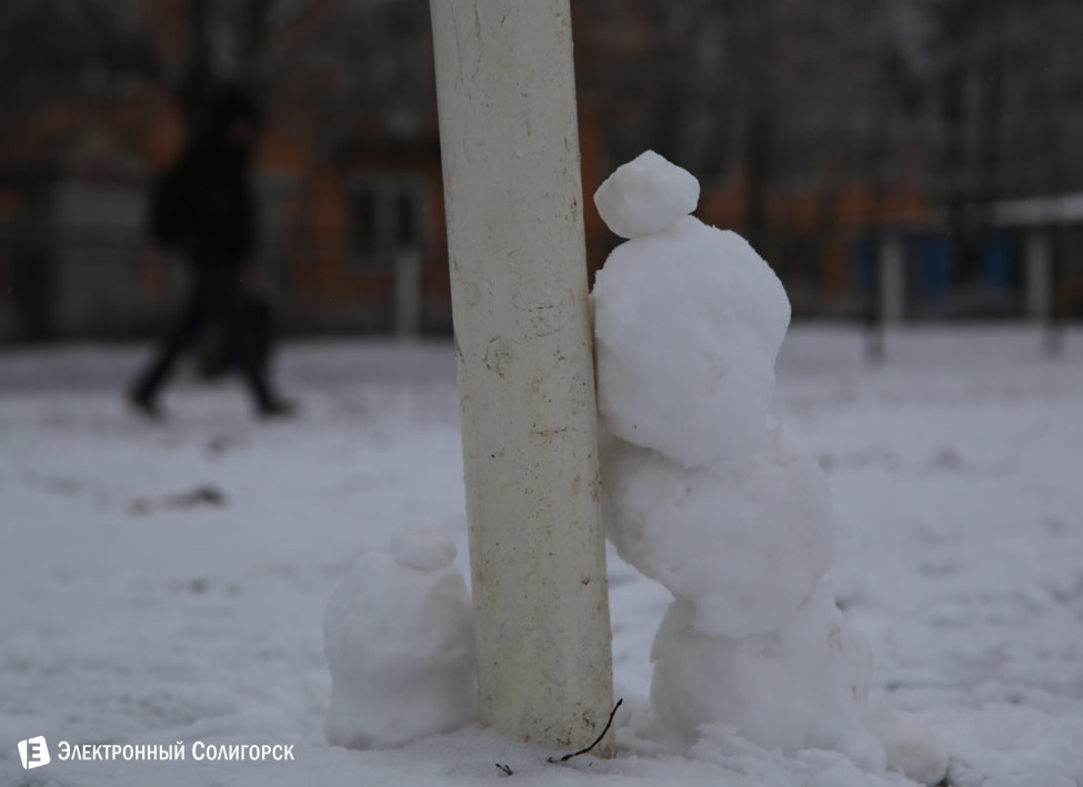 первый снег в Солигорске