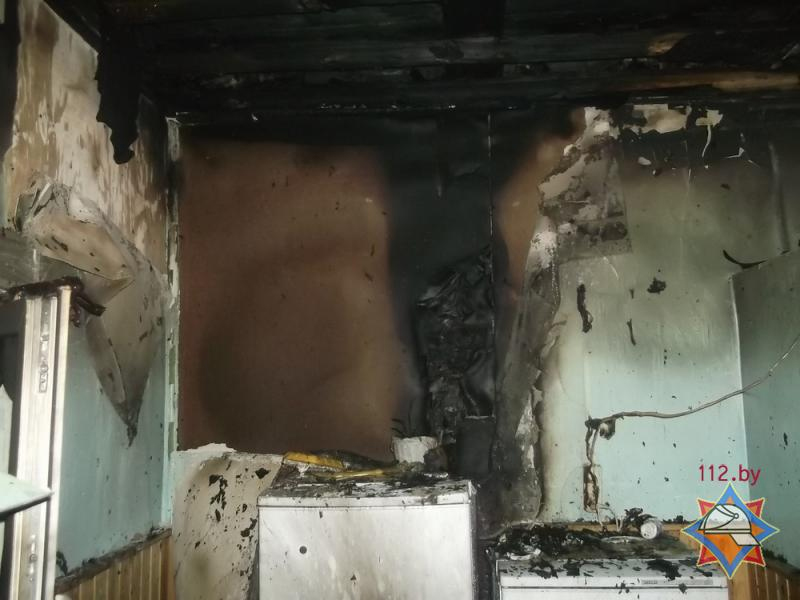 пожар в жилом доме в деревне Мелковичи