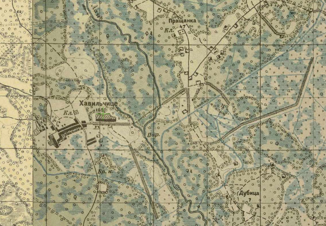 Деревня Гаврильчицы Солигорского района на старых картах