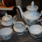 Кофейный сервиз, фарфоровый кофейник, чашки