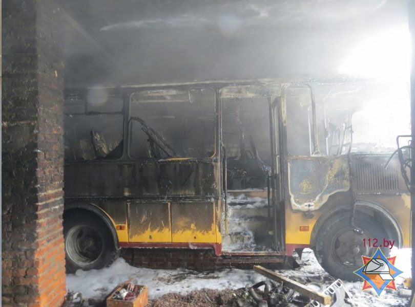 возгорание школьного автобуса Любань