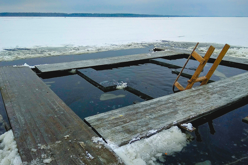 водохранилище Солигорск лед