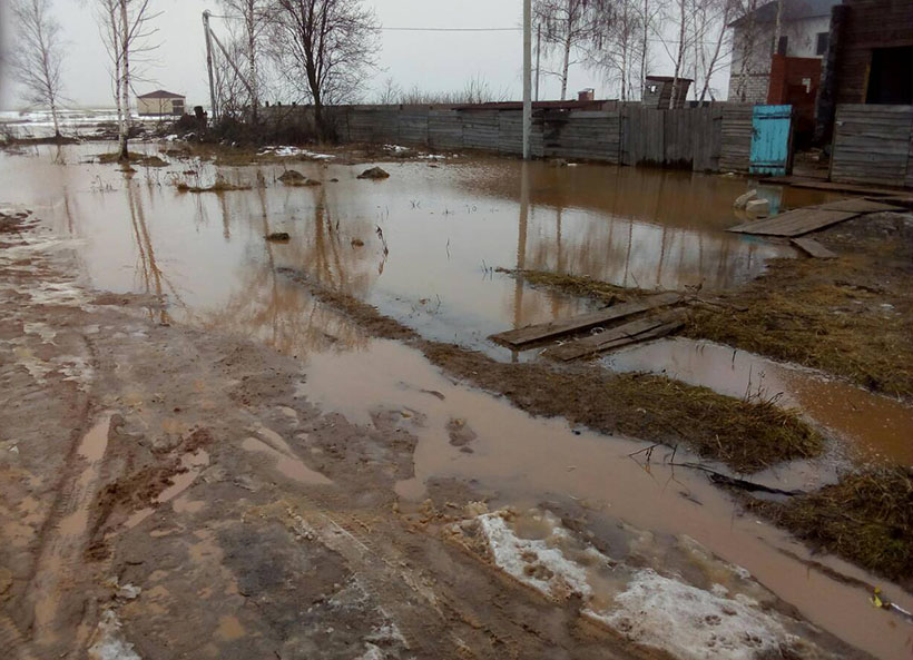 затопленная дорога Солигорск