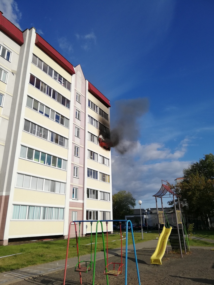 Пожар на Парковой в Солигорске