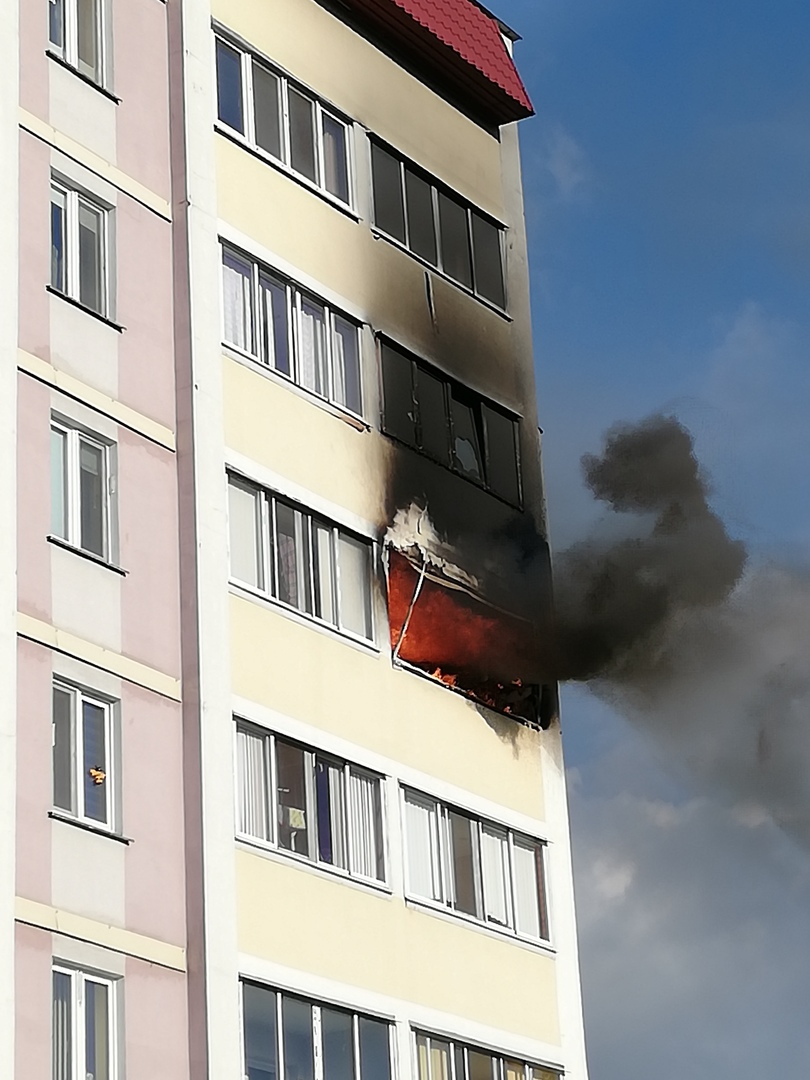 Пожар на Парковой в Солигорске