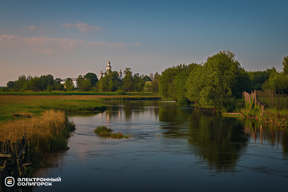 Вид с моста на монастырь - 1910 г.