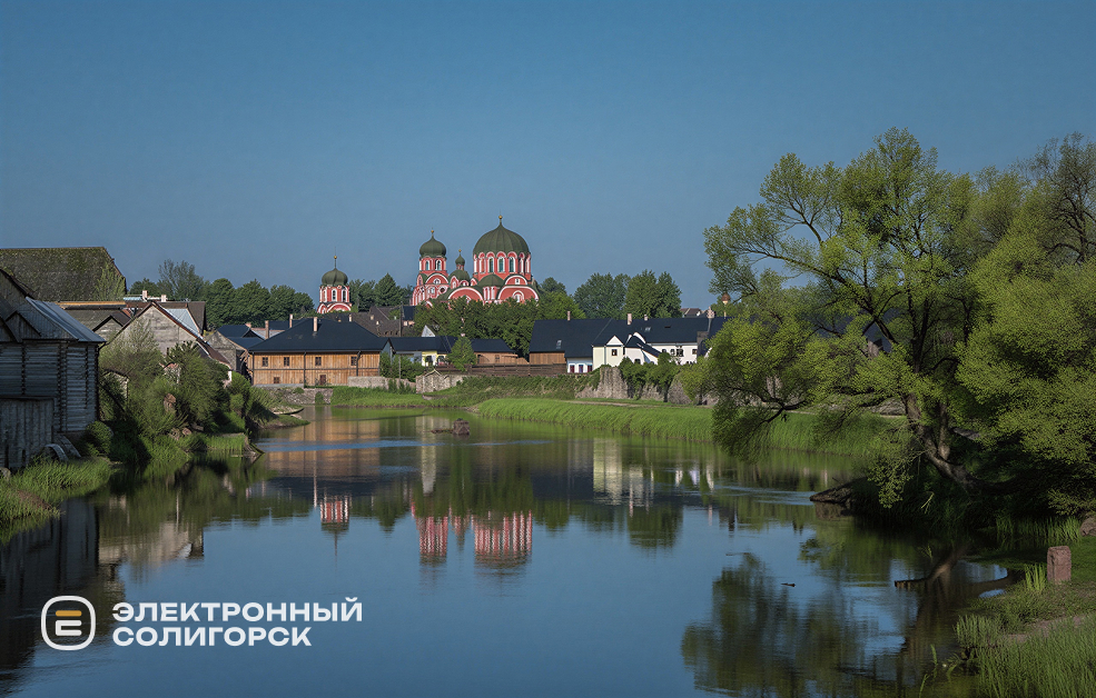 Слуцк Свято-Николаевкий Собор вид с моста 1906