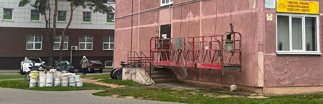 Новый мурал в Солигорске. Художники приступают к работе над домом 59 по Заслонова